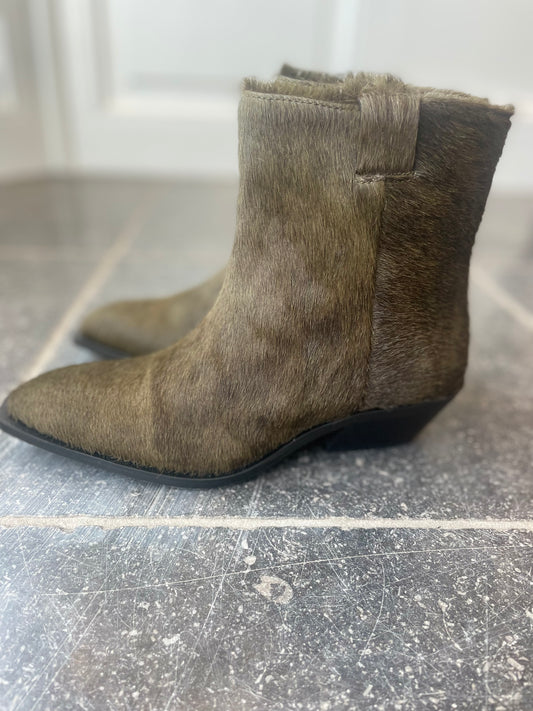 Alohas - Khaki Leather Ankle Boots