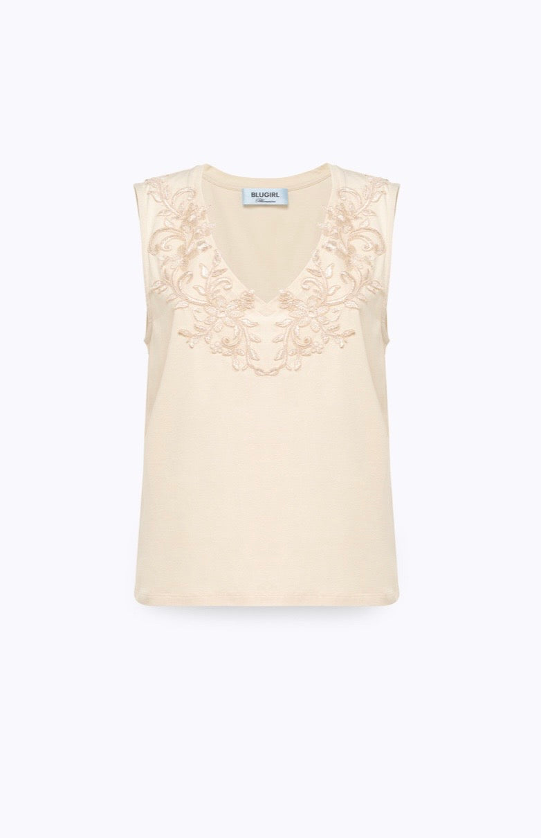 Blugirl - T shirt Con Pizzo