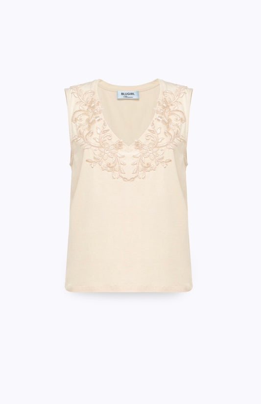 Blugirl - T shirt Con Pizzo