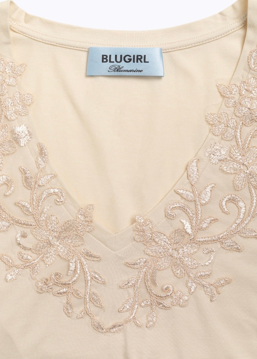 Blugirl - T shirt Con Pizzo