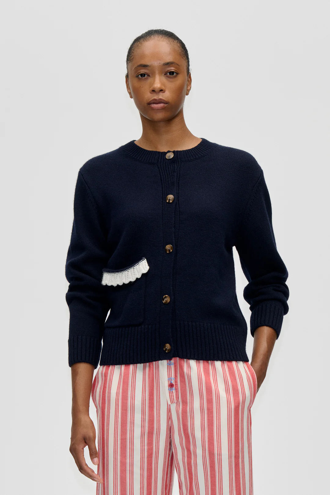 Stine Goya - Jacquard Wool Blend Cardigan