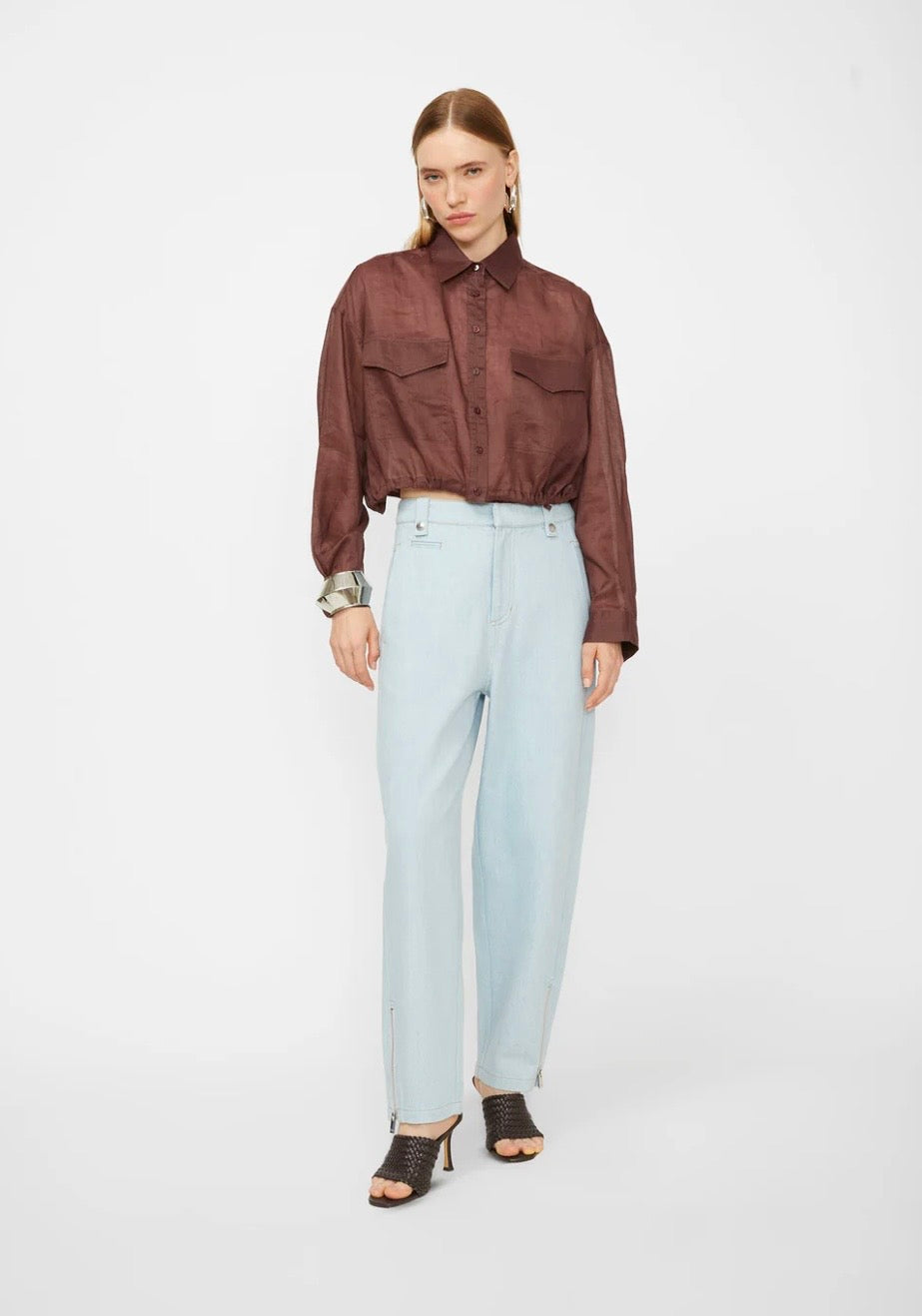 Isabelle Blanche - Pantalone Denim Con Zip
