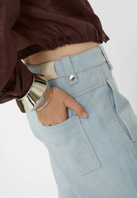 Isabelle Blanche - Pantalone Denim Con Zip