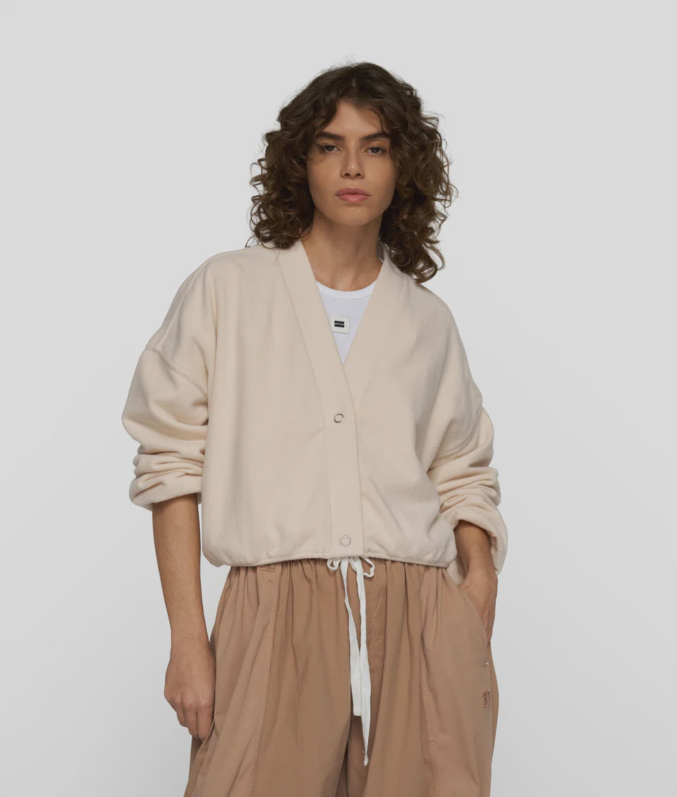 Brushed baseball Cardigan