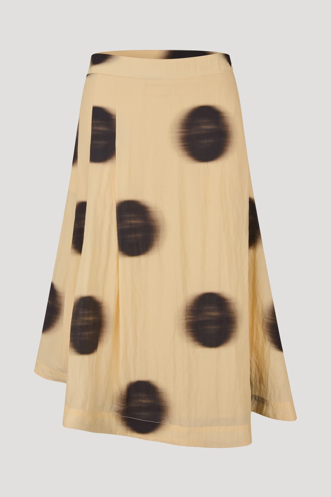 Crinkled pirouette midi skirt