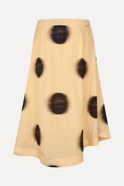 Crinkled pirouette midi skirt
