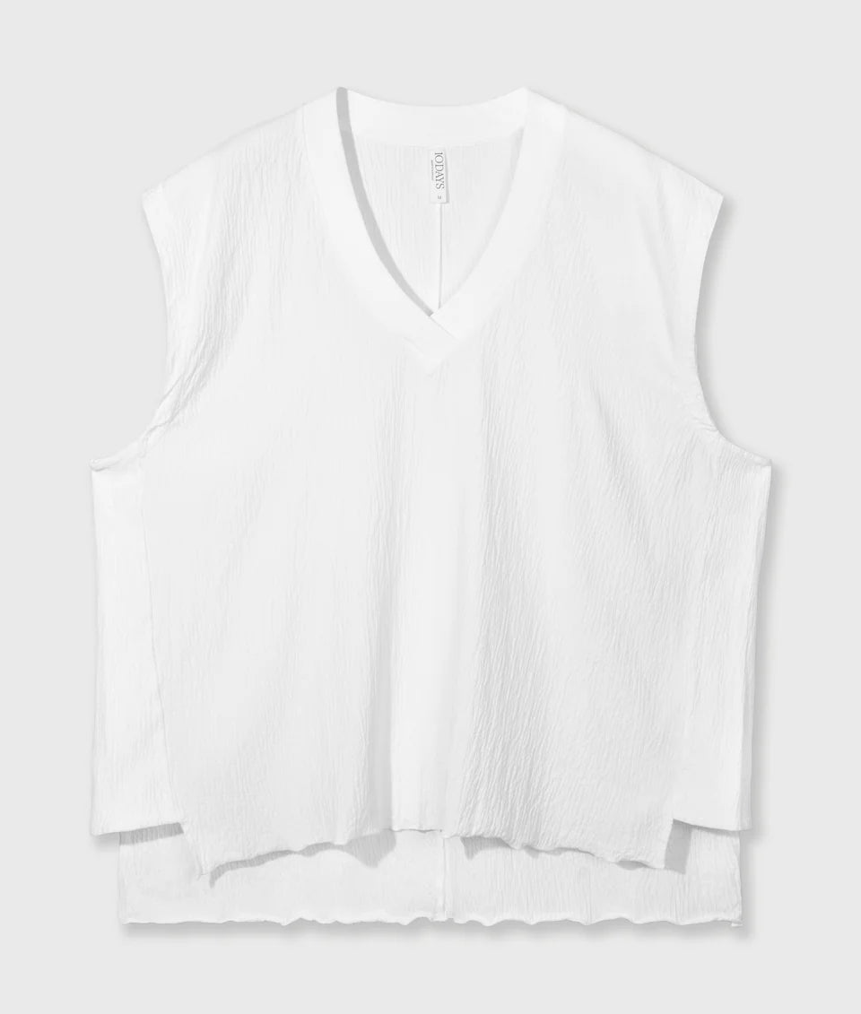 V neck crincle top