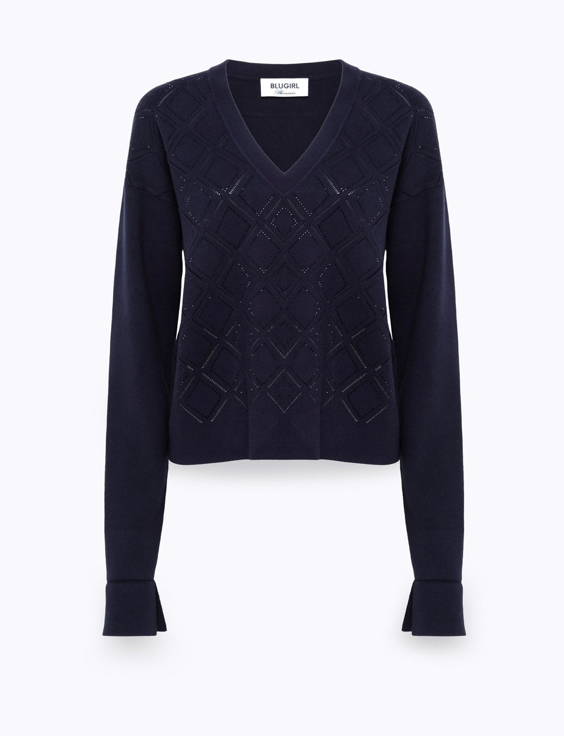 Blugirl - Viscose Bleu shirt Maglia Scollo