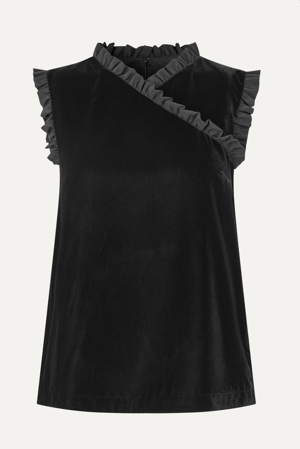 Stine Goya - Velvet mini ruffle top