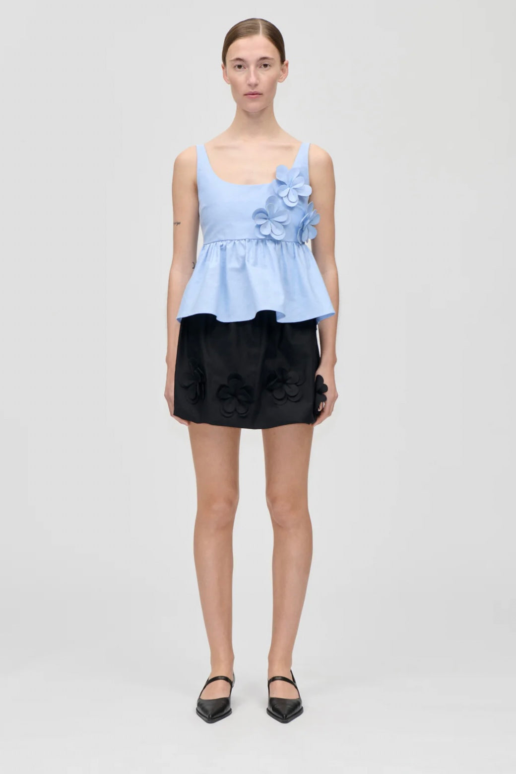 Stine Goya - Floral shirting mini skirt