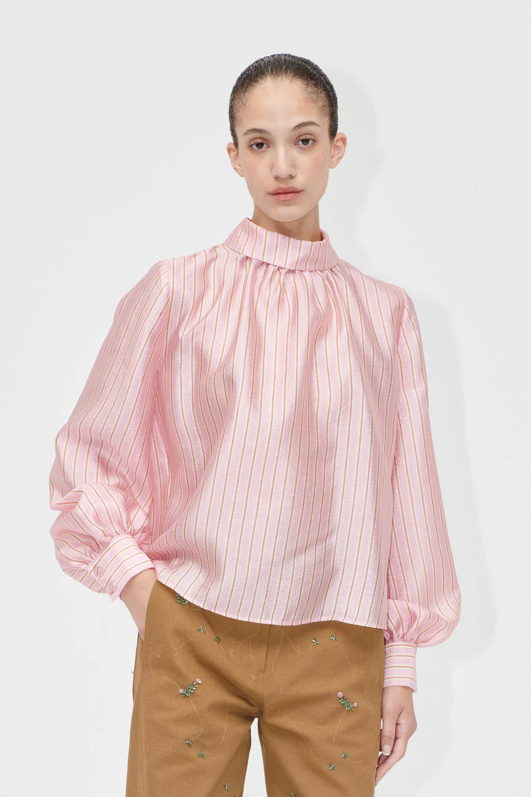 Stine Goya -  Gathered Long Sleeve Top